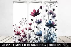 Bold Wild Flowers Silhouettes Tumbler Product Image 2
