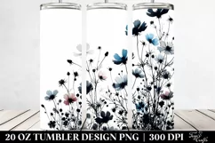 Bold Wild Flowers Silhouettes Tumbler Product Image 2