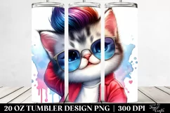 Cute Baby Cat with Happy Expression 20 Oz Tumbler Product Image 2