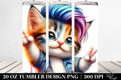 Cute Baby Cat with Cool Haircut 20 Oz Tumbler Product Image 2