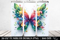 Abstract Vibrant Butterfly Plant. 20 oz Tumbler Design Product Image 2