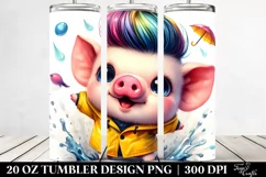 Cute Baby Pig Drawing | 20 oz Tumbler Product Image 2