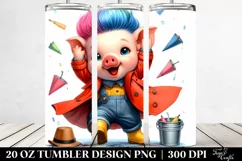 Cute Baby Pig Drawing | 20 oz Tumbler Product Image 2