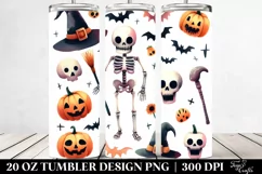 Simple Funny Skeleton Halloween Clipart 20 Oz Tumbler Product Image 2