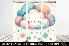 Vibrant Digital Painting Cloud Snowflakes | 20 oz Tumbler Product Image 2