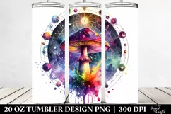 Vibrant Celestial Mushroom Clipart 20 Oz Tumbler Product Image 2
