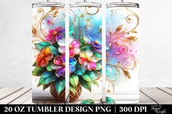 Colorful Impatiens White Wooden Product Image 2