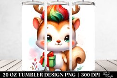 Expressive Baby Macaw with Reindeer Horns PNG Product Image 2