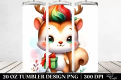 Expressive Baby Macaw with Reindeer Horns PNG Product Image 2