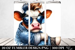 Cute Baby Cow with Cool Haircut 20 Oz Tumbler Product Image 2
