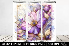 Stained Violet Watercolor 20 Oz Tumbler Product Image 2