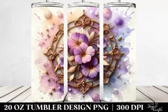 Stained Violet Watercolor 20 Oz Tumbler Product Image 2