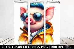 Cute Baby Pig Drawing | 20 oz Tumbler Product Image 2
