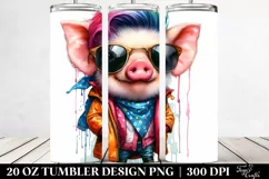 Cute Baby Pig Drawing | 20 oz Tumbler Product Image 2
