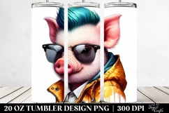 Cute Baby Pig Drawing | 20 oz Tumbler Product Image 2