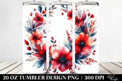 Vibrant Red Flower Wreath | 20 Oz Tumbler Product Image 2
