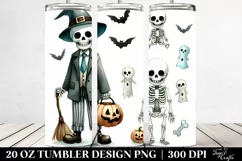 Simple Funny Haloween Skeleton 20 Oz Tumbler Product Image 2