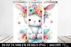 Cute Bear with Flower Crown Watercolor 20 Oz Tumbler Product Image 2