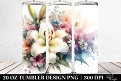Washed Watercolor Colorful Lily - 20 Oz Tumbler Product Image 2