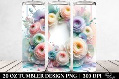 Shiny Retro Frame Ranunculus 20 Oz Tumbler Product Image 2