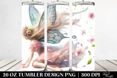 Fairy Tumbling with Petals Clipart, High-Res 20 Oz Tumbler Product Image 2