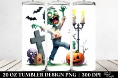 Simple Funny Haloween Zombie 20 Oz Tumbler Product Image 2