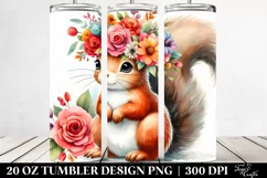 Cartoon Style Squirrel Flower Crown Tumbler Product Image 2