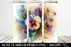 Stained Pansy Watercolor 20 Oz Tumbler Product Image 2