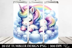 Baby Unicorn Napping Cloud. 20 oz Tumbler Design Product Image 2