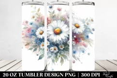 Washed Colorful Daisies Clipart, High-Res 20 Oz Tumbler Product Image 2