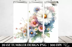 Washed Colorful Daisies Clipart, High-Res 20 Oz Tumbler Product Image 2