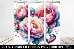 Detailed Vibrant Pastel Glossy Peonies Made of Diamonds - 20 Product Image 2