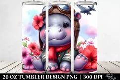 Colorful Baby Hippo Aviator | 20 oz Tumbler Product Image 2