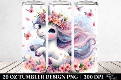 Cute Baby Unicorn Spring Petals Tumbler Product Image 2