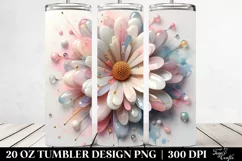 Abstract Daisy Watercolor 20 Oz Tumbler Product Image 2