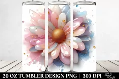 Abstract Daisy Watercolor 20 Oz Tumbler Product Image 2