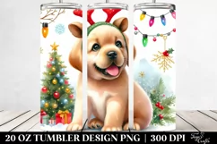 Winter Labrador Retriever with Reindeer Horns PNG Product Image 2