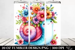 Cartoon Style Snail Flower Crown Tumbler Product Image 2
