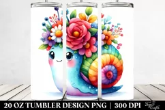 Cartoon Style Snail Flower Crown Tumbler Product Image 2