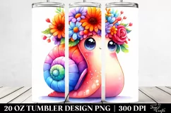 Cartoon Style Snail Flower Crown Tumbler Product Image 2
