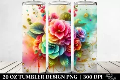 Watercolor Begonia Tumbler Product Image 2