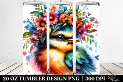 Cute Baby Bird Drawing Tumbler Product Image 2