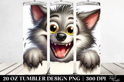Crazy Wolf Peek-a-Boo | 20 oz Tumbler Product Image 2