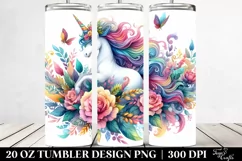 Colorful Whimsical Unicorn | 20 Oz Tumbler Product Image 2