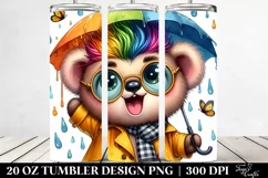 Cute Baby Bear Playing Watercolor 20 Oz Tumbler Product Image 2