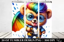Cute Baby Bear Playing Watercolor 20 Oz Tumbler Product Image 2