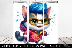Goofy Baby Cat, Transparent 20 Oz Tumbler Product Image 2