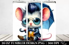 Vibrant Drawing Cute Baby Mouse | 20 oz Tumbler Product Image 2