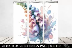 Foxglove Watercolor Splash 20 Oz Tumbler Product Image 2