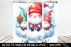 Cute Santa with Gnomes | 20 Oz Tumbler Product Image 2
